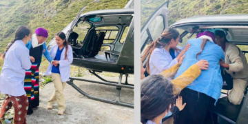 गोरखा चुमनुब्री छेकम्पारकी गर्भवती महिलाको हेलीबाट उद्दार