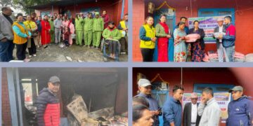 लायन्स क्लव ईन्टरनेशनल डिष्ट्रिक्ट ३२५ के नेपालले आगलागीबाट भएको क्षतिग्रस्त पिडितलाई न्यानो कपडा वितरण