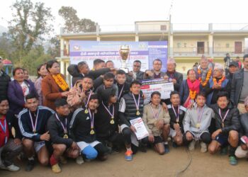 माछापुच्छ्रे गाउँपालिका अध्यक्ष कप भलिबलको उपाधि बौदीकाली गाउँपालिकालाई