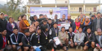 माछापुच्छ्रे गाउँपालिका अध्यक्ष कप भलिबलको उपाधि बौदीकाली गाउँपालिकालाई