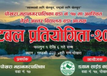 फागुन १ गते देखि अन्तरबिद्यालय वडा अध्यक्ष कप फुटवल प्रतियोगिता