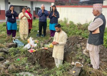 पोखरा-१२ मा शहरी स्वास्थ्य केन्द्रको भवन शिलान्यास