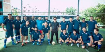 तरुण दल केन्द्रीय सदस्यहरु विच  मैत्रीपुर्ण फुटसल