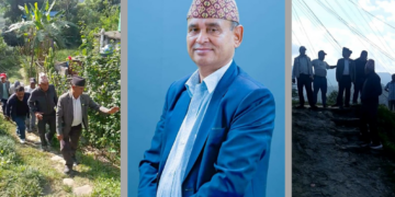 पोखरा -१७ बेलघारी खहरे मार्ग गोरेटो बाटोको मर्मत तथा निर्माणका लागि सांसद भीम बहादुर कार्कीलाई भेट