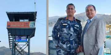 फेवातालस्थित सशस्त्र प्रहरीको रेस्क्यु टावरमा हावा मापन यन्त्र जडान