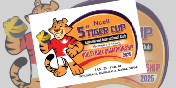 पोखरामा पाँचौं टाइगर कप भलिबल प्रतियोगिता: आइतबार ४ खेल हुने