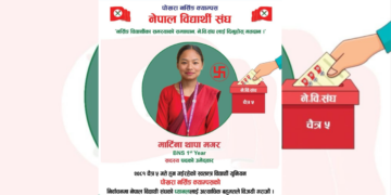 पोखरा नर्सिङ क्याम्पसमा नेविसंघको तर्फबाट मार्टिना थापा मगरको सदस्यमा उम्मेदवारी “नर्सिङ विद्यार्थीका समस्याको समाधान”