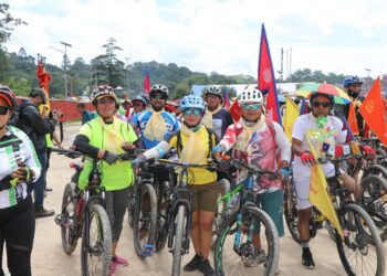 पोखरामा साइकल र्यालीमार्फत स्वास्थ्य, वातावरण र पर्यटन प्रवर्द्धनको सन्देश