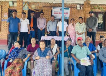 नेपाल प्रेस युनियन कास्कीद्वारा ३४औं स्थापना दिवसमा कुष्ठ प्रभावितलाई खाद्यान्न वितरण