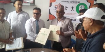 सहारा क्लब पोखरा र एजी एक्सप्रेसबीच सामाजिक उत्तरदायित्व सहकार्य सम्बन्धी सम्झौता