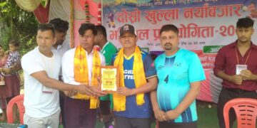 नयाँबजारमा पुरुष भलिवल प्रतियोगिता सुरु